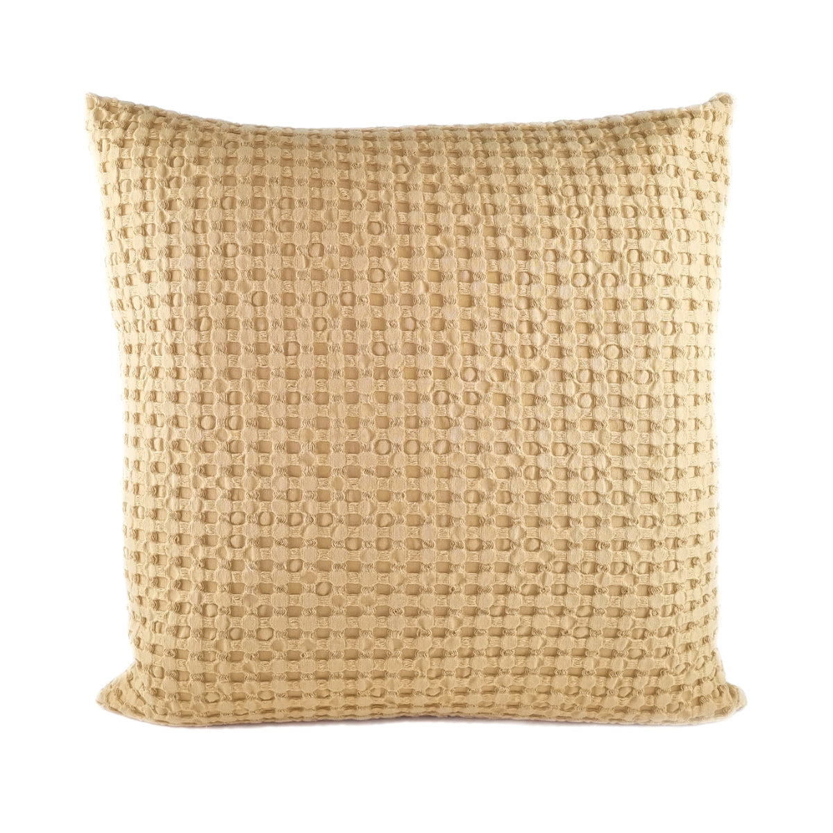 Cushion KULURI 50x50 Mustard Yellow Cotton with Honeycomb
