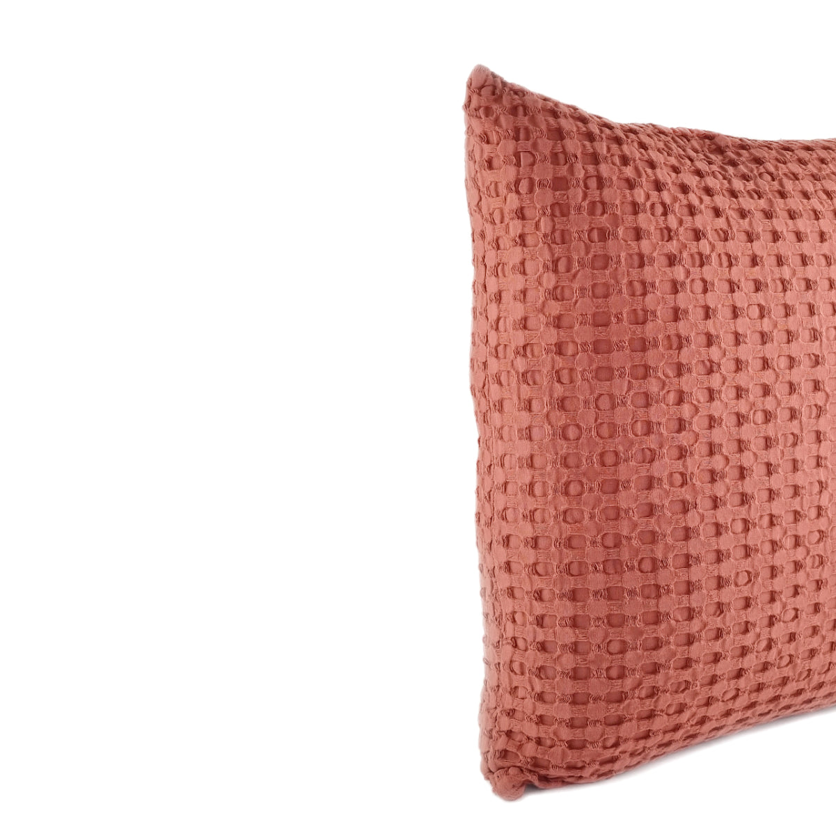 KULURI Cushion 50x50 Cotton Red Terracotta with honeycomb