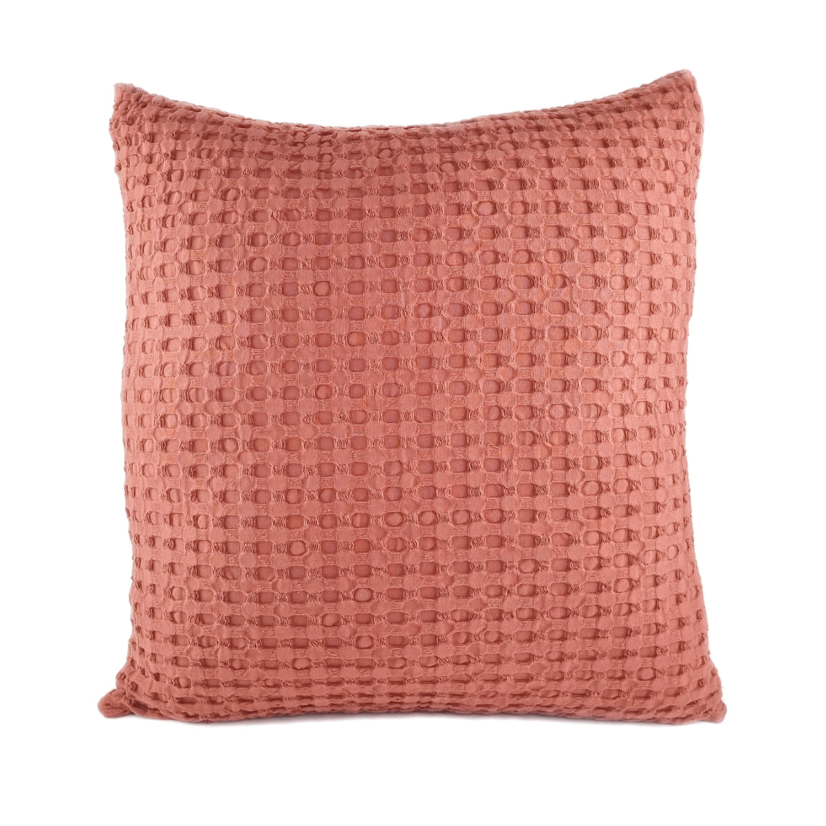 KULURI Cushion 50x50 Cotton Red Terracotta with honeycomb