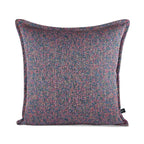 Cushion KULURI 50x50 in shades of purple with a colorful pattern and palette.