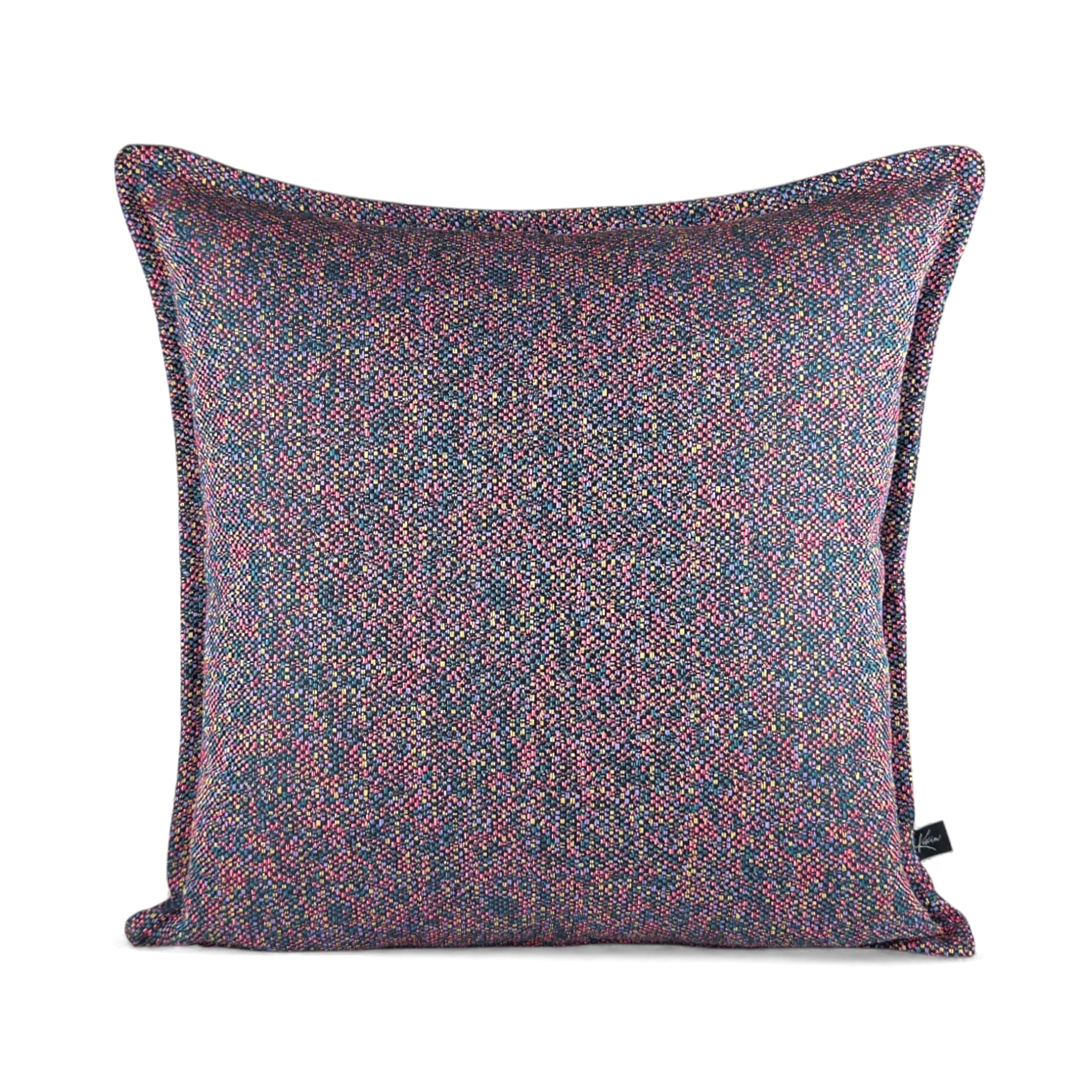 Almofada KULURI 50x50 em tons de Roxo com padrão colorido e paleta