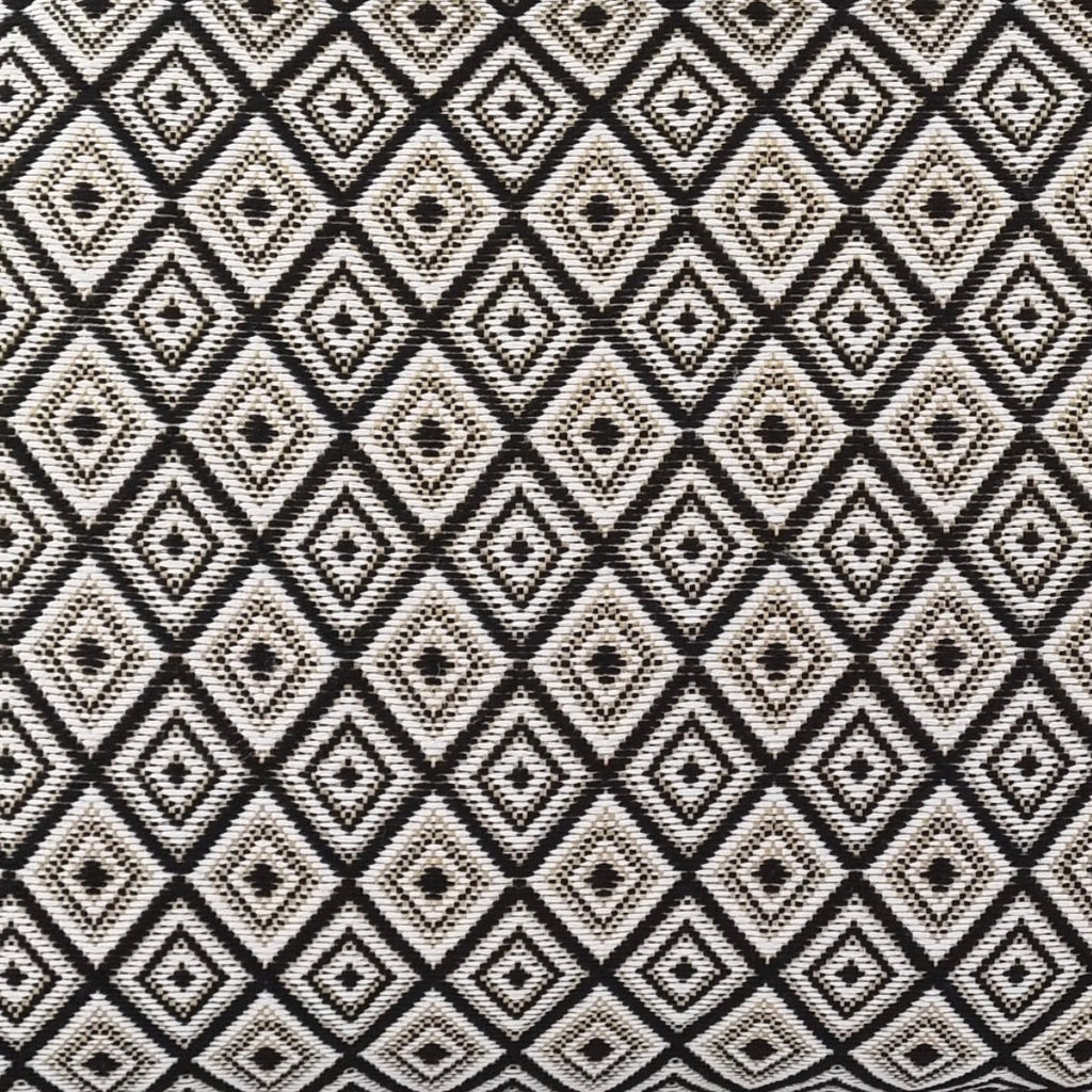 MUDELL Cushion 40x60 Black, White and Gold Geometric Pattern with Fringe