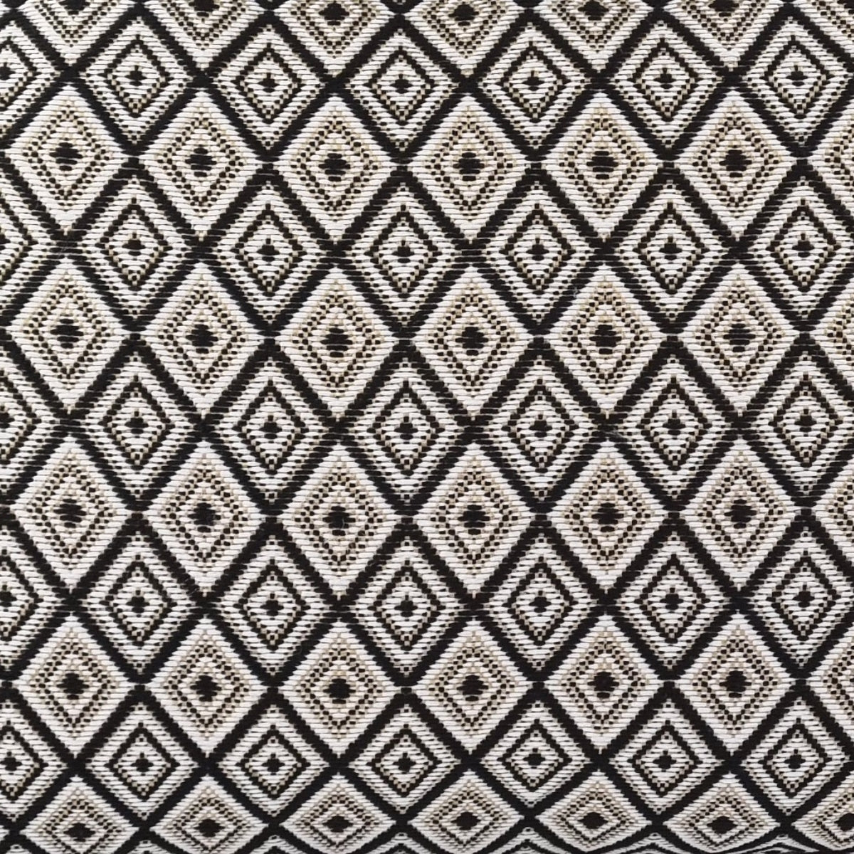 MUDELL Cushion 40x60 Black, White and Gold Geometric Pattern with Fringe