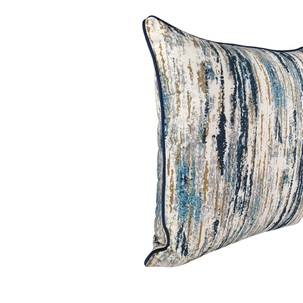 MUDELL Cushion 45x45 Velvet Blur Blue with piping