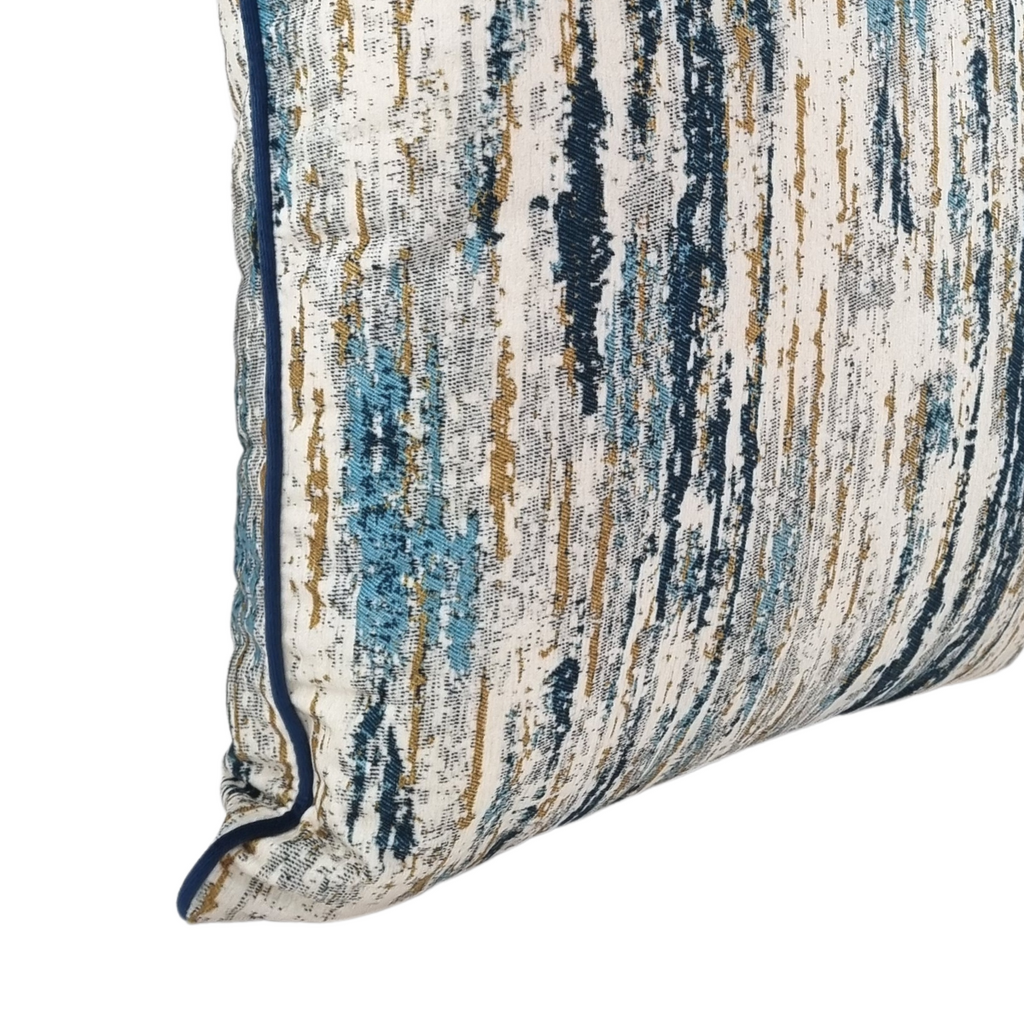 MUDELL Cushion 45x45 Velvet Blur Blue with piping