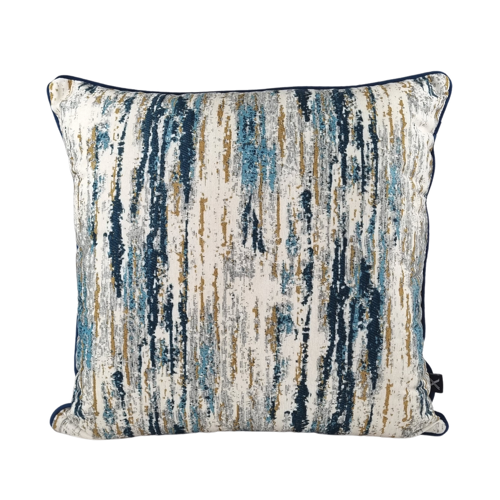 MUDELL Cushion 45x45 Velvet Blur Blue with piping