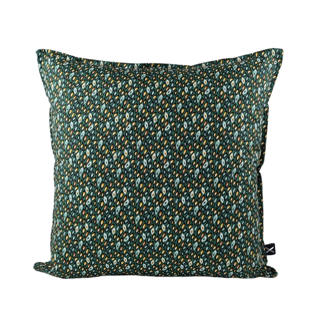 MUDELL Cushion 45x45 Cotton Dark Green with Colorful Drops