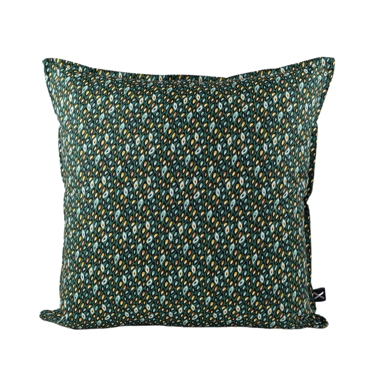 Almofada MUDELL 45x45 Algodão Verde escuro com pingos coloridos