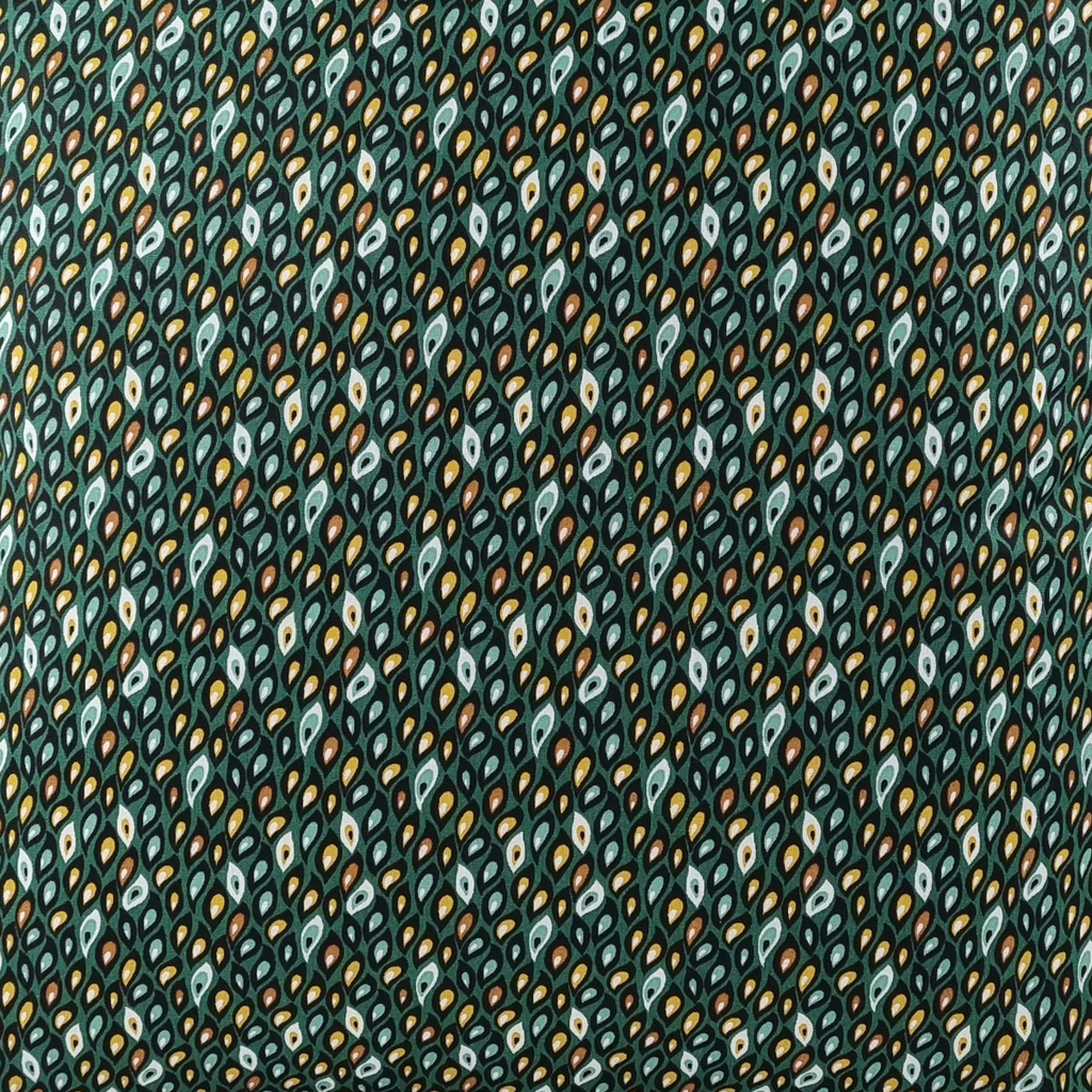 MUDELL Cushion 45x45 Cotton Dark Green with Colorful Drops