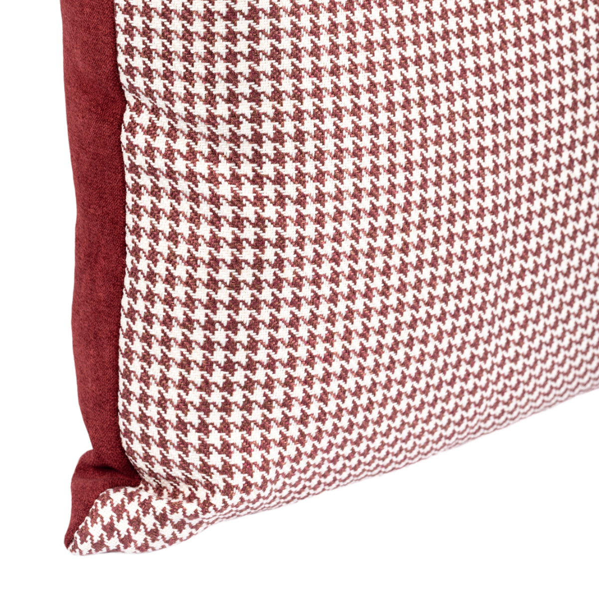 Almofada MUDELL 45x45 Bordeaux Pied Poule com Verso Veludo