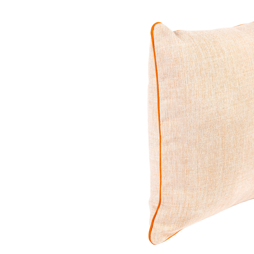 MUDELL Cushion 45x45 Orange and White with Piping