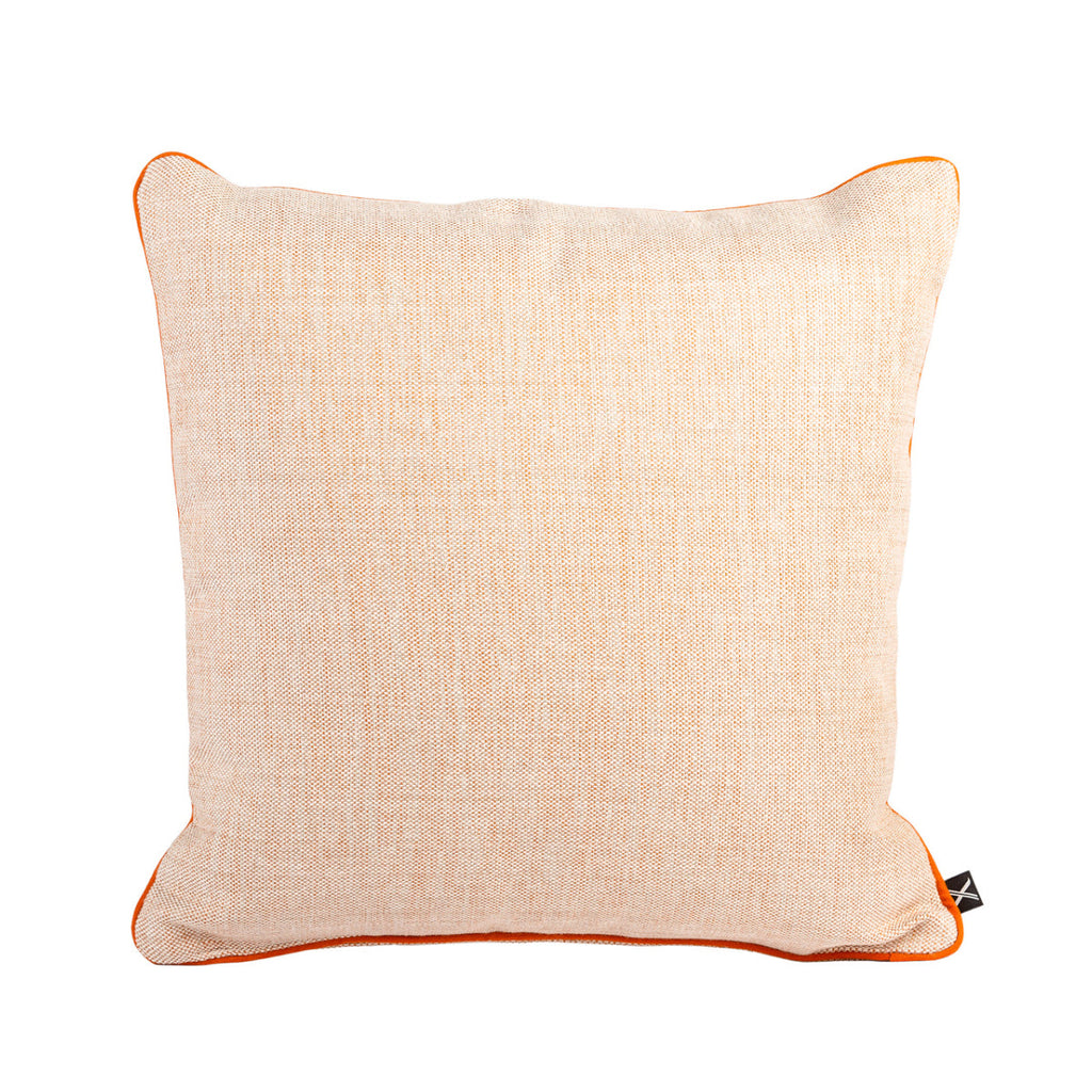 MUDELL Cushion 45x45 Orange and White with Piping