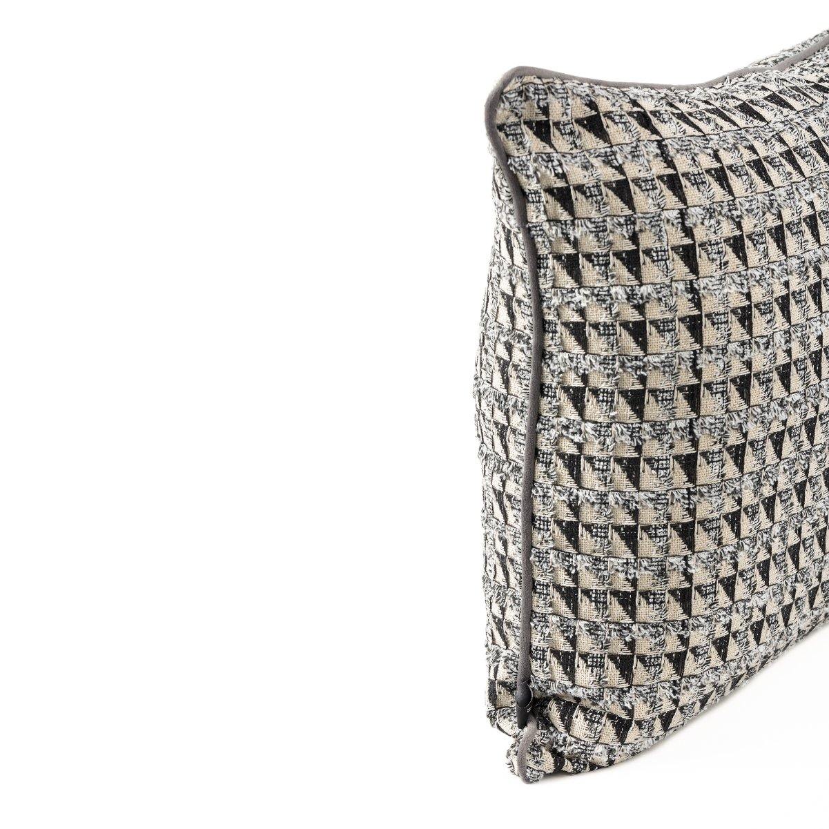 Almofada MUDELL 45x45 Natural Preto Cinza - KUXIN // Home Fashion