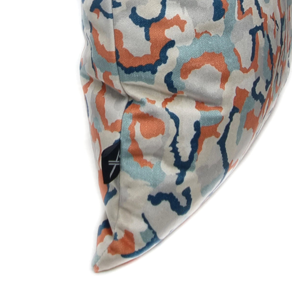 MUDELL Cushion 45x45 Blue and Orange Pattern