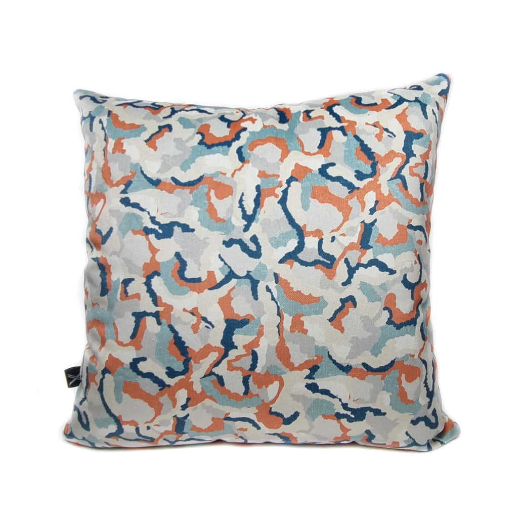 MUDELL Cushion 45x45 Blue and Orange Pattern