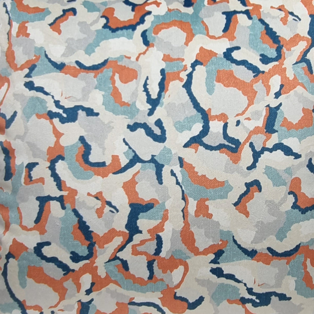 MUDELL Cushion 45x45 Blue and Orange Pattern