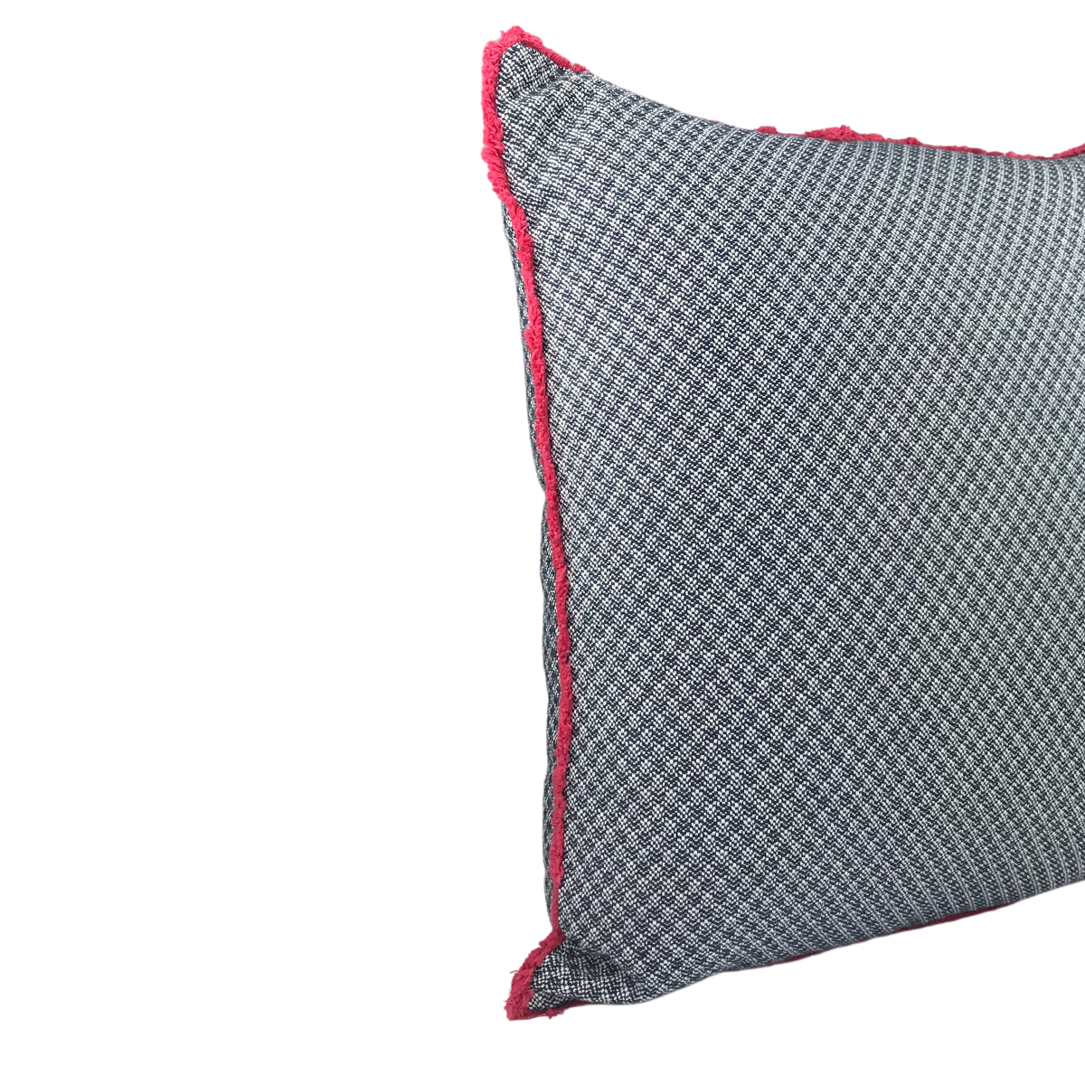 MUDELL 50x50 Cushion Blue Pattern with Pink Fringe