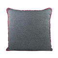 Almofada MUDELL 50x50 Padrão Azul com Franja Rosa