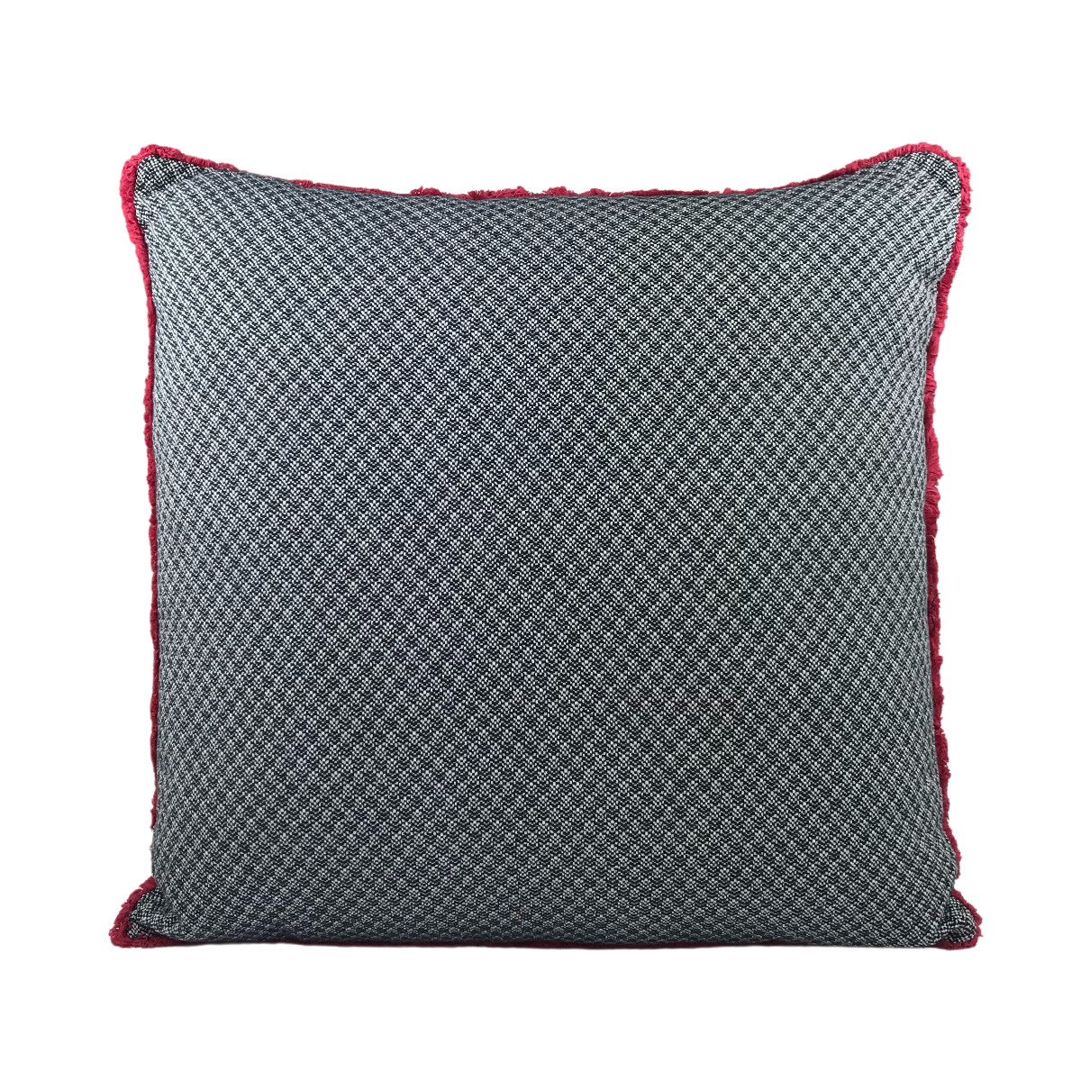 MUDELL 50x50 Cushion Blue Pattern with Pink Fringe