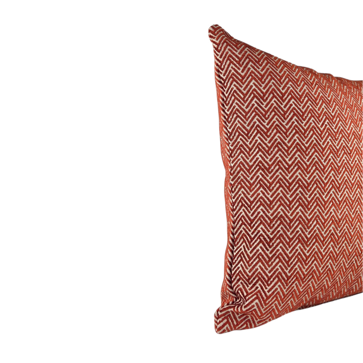 Cushion MUDELL 50x50 in red herringbone fabric