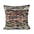 Cushion NOKKLI 50x50 with Horizontal Pattern in Black, Brown and Pink
