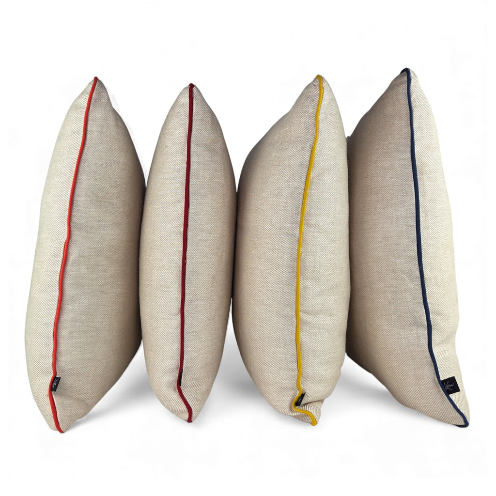 Almofada DINJA 50x50 Linho com vivo Azul escuro