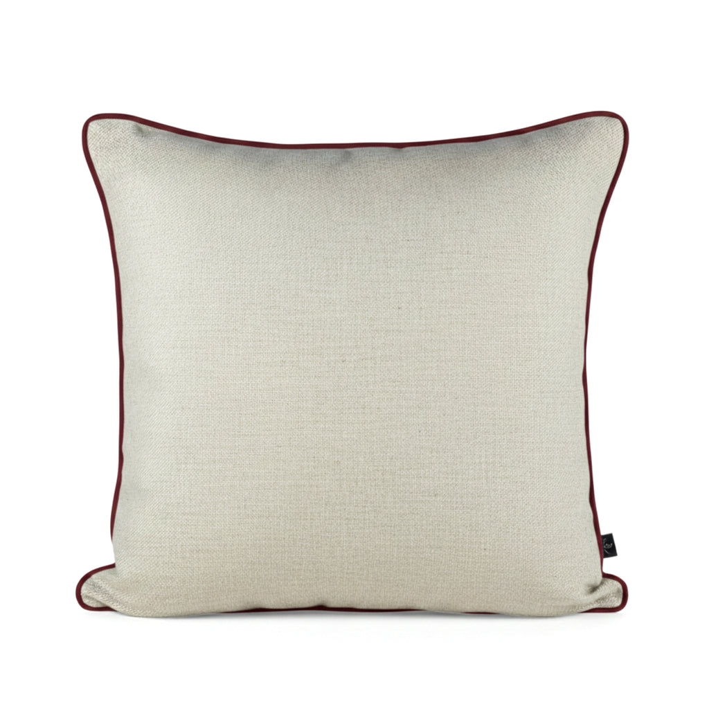 Cushion DINJA 50x50 Linen with Bordeaux Red piping