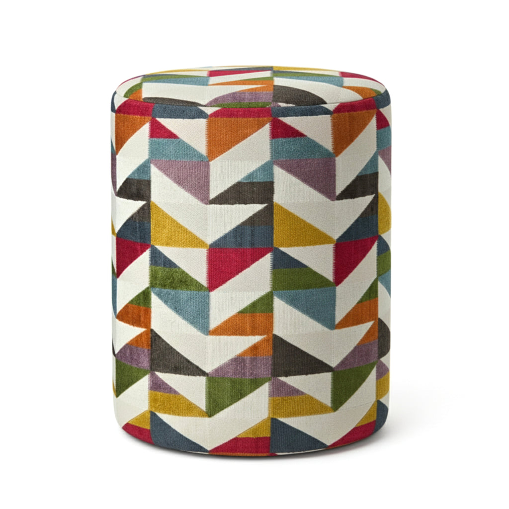 Puff GEWA 40x35 redondo em tecido caleidoscópio Várias Cores