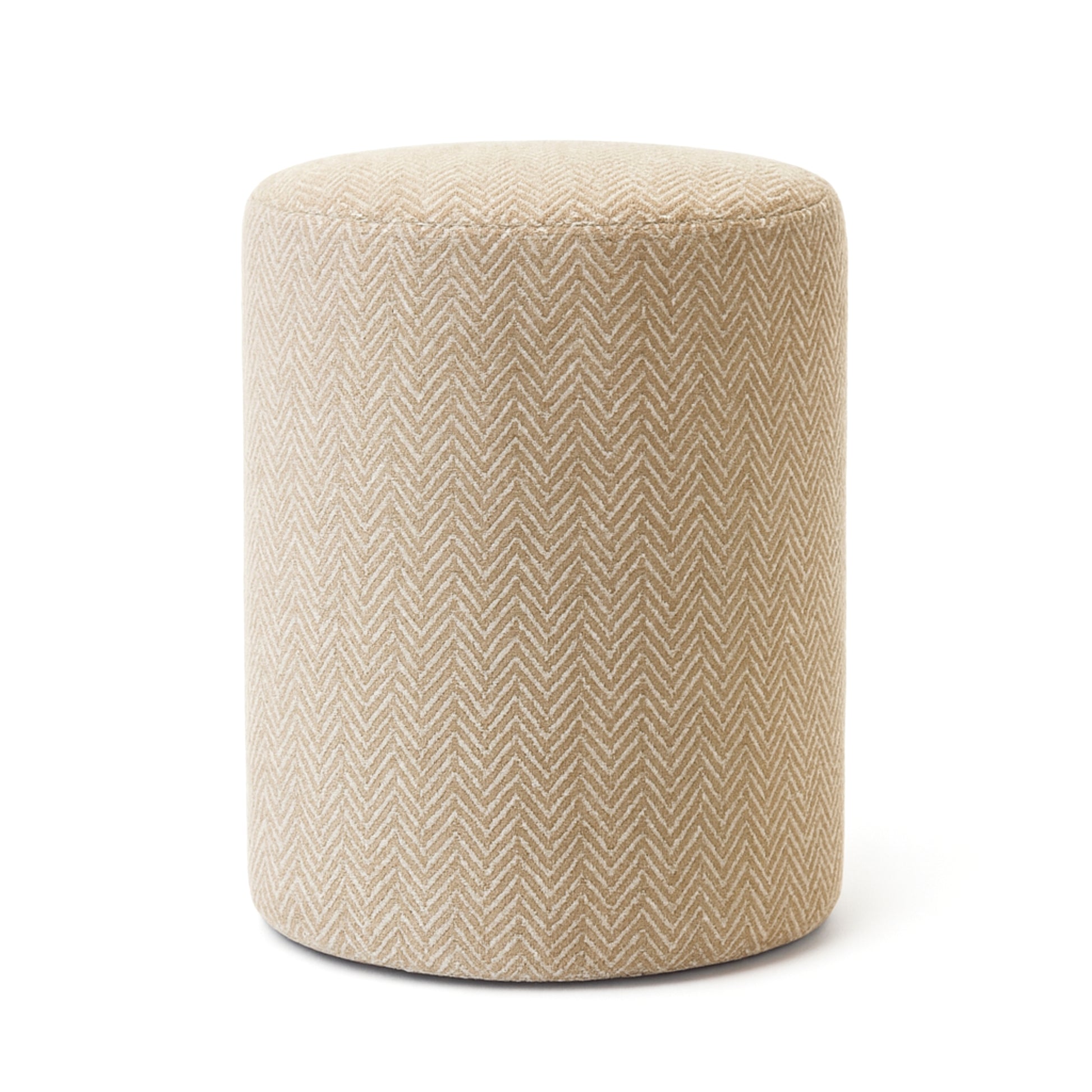 Puff GEWA 40x35 redondo em tecido em espinha Bege